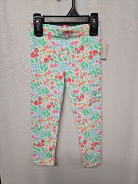 NWT Girls Strawberry Print Leggings Size 2T